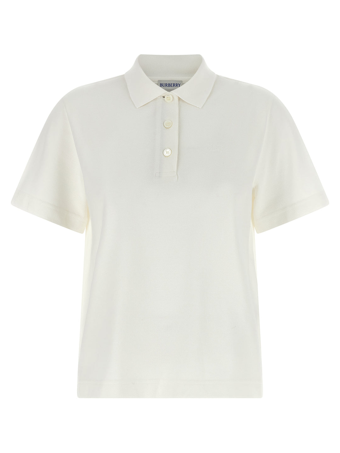 Burberry White Cotton Polo Shirt