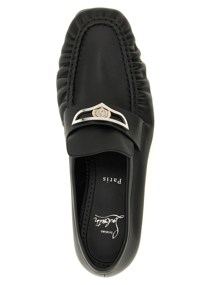 Christian Louboutin Black Calfskin Slip-On Loafers