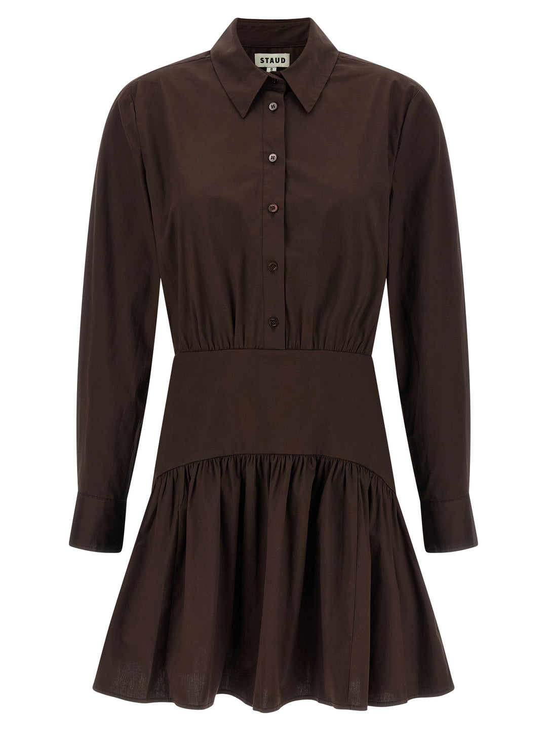 Staud Brown Cotton Short Dress