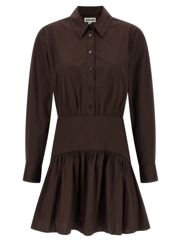 Staud Brown Cotton Short Dress
