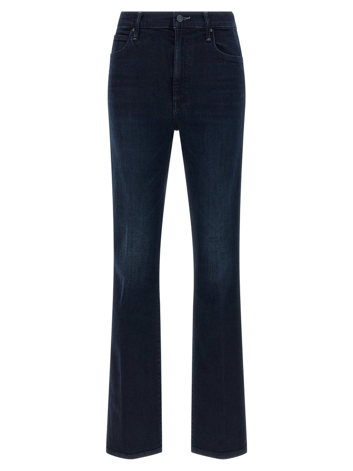 Mother Denim Blue Cotton Flared Jeans