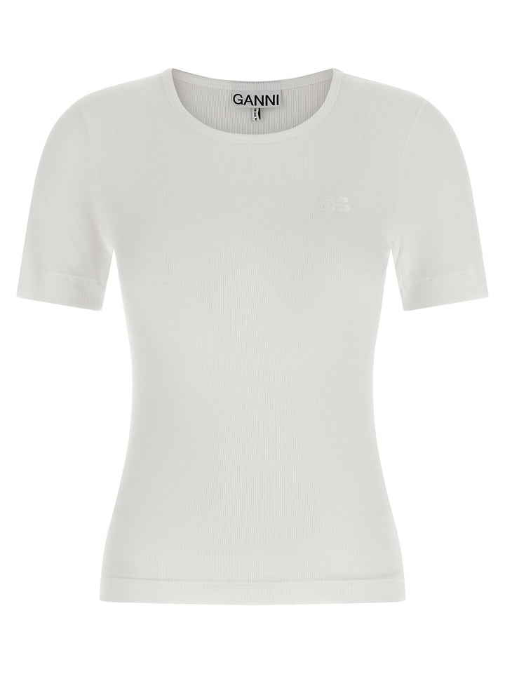 Ganni White Organic Cotton T-Shirt