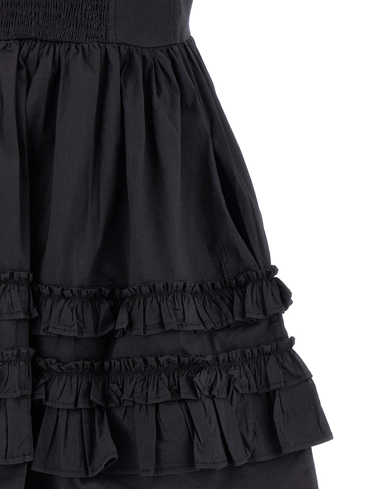 Ganni Black Cotton Short Dress