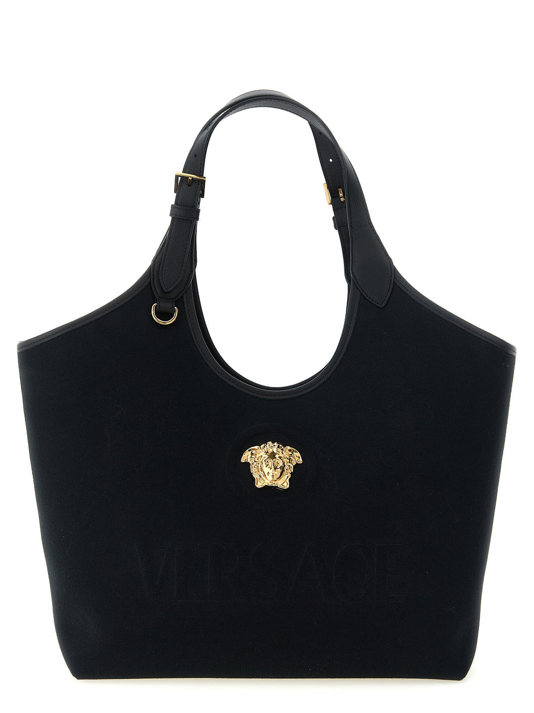 Versace Black Cotton Tote Bag