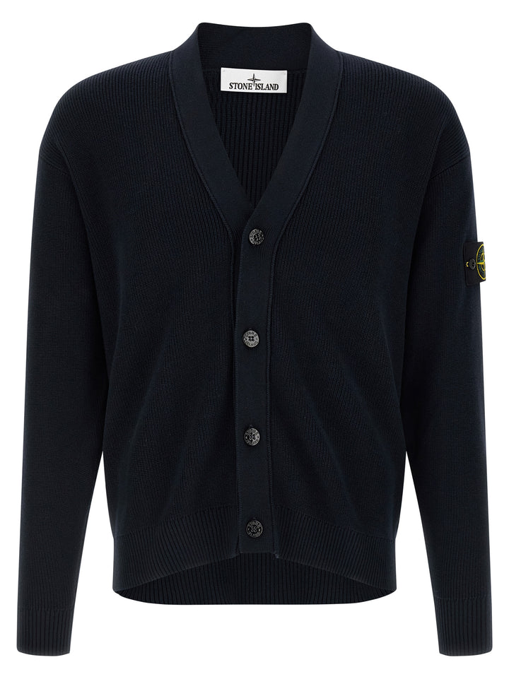 Stone Island Blue Cotton Cardigan