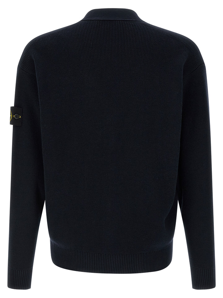 Stone Island Blue Cotton Cardigan