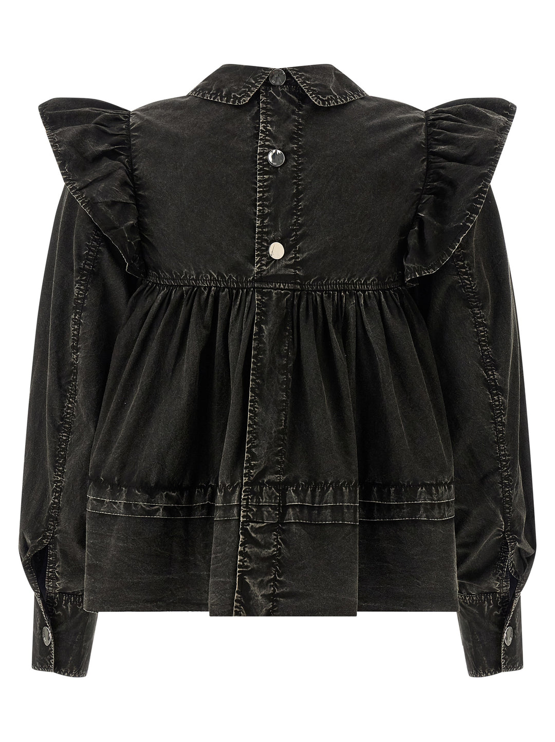 Ganni Black Organic Cotton Blouse