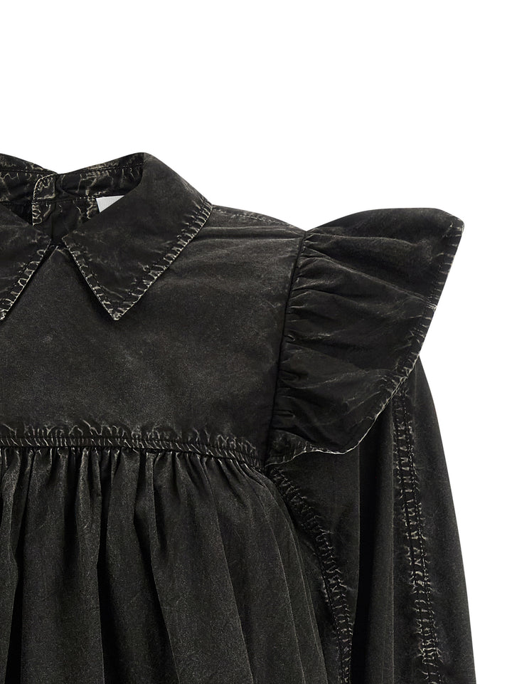 Ganni Black Organic Cotton Blouse