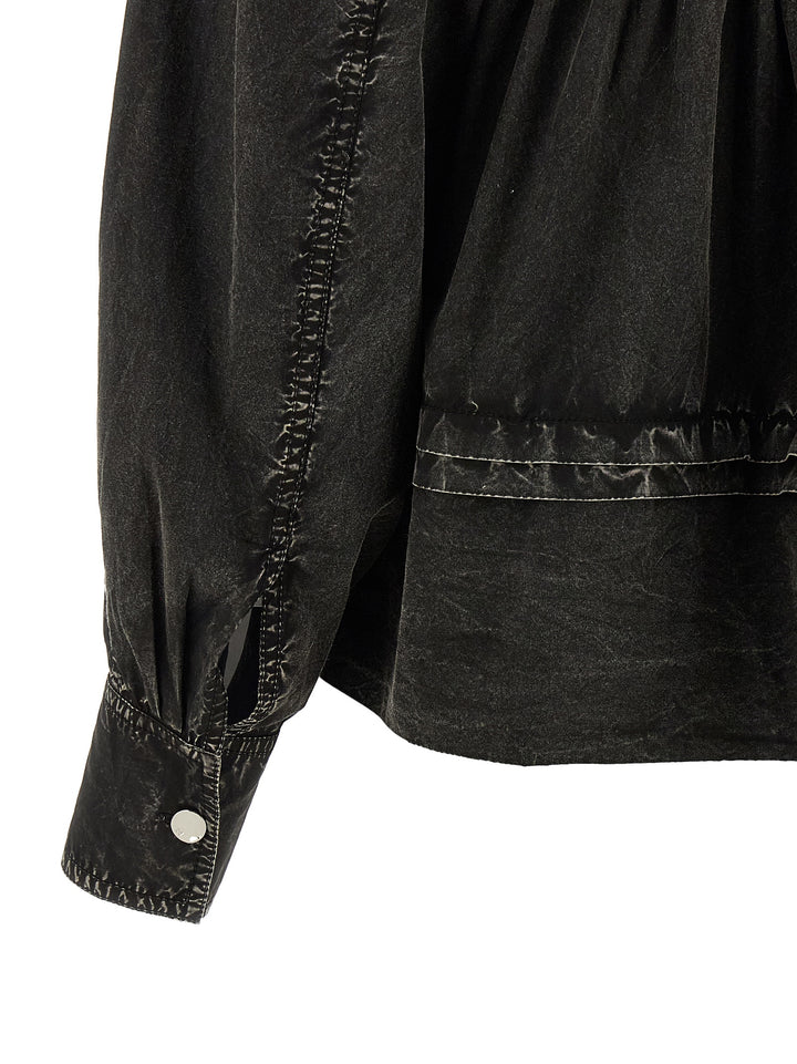 Ganni Black Organic Cotton Blouse