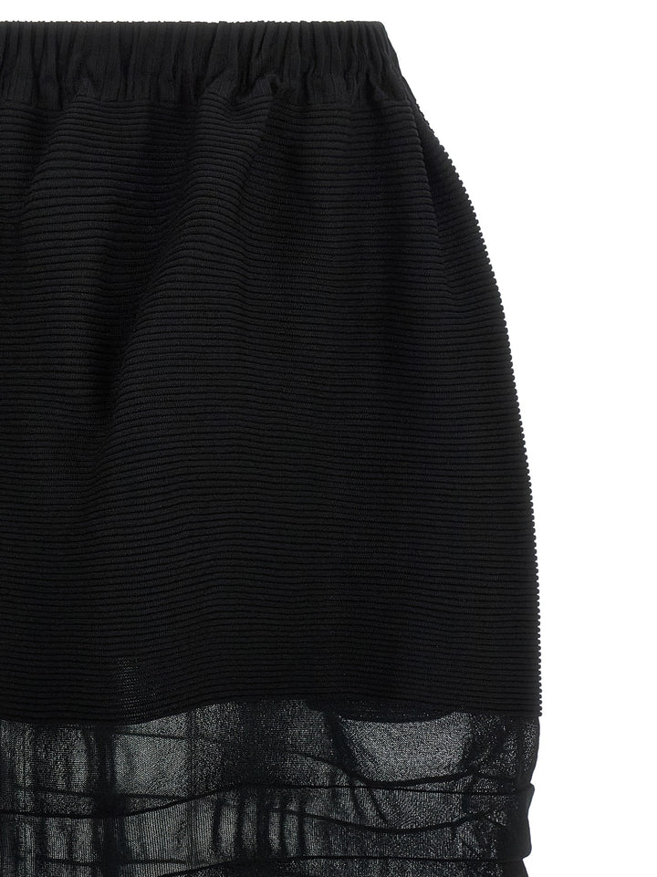 Issey Miyake Black Polyester Midi Skirt