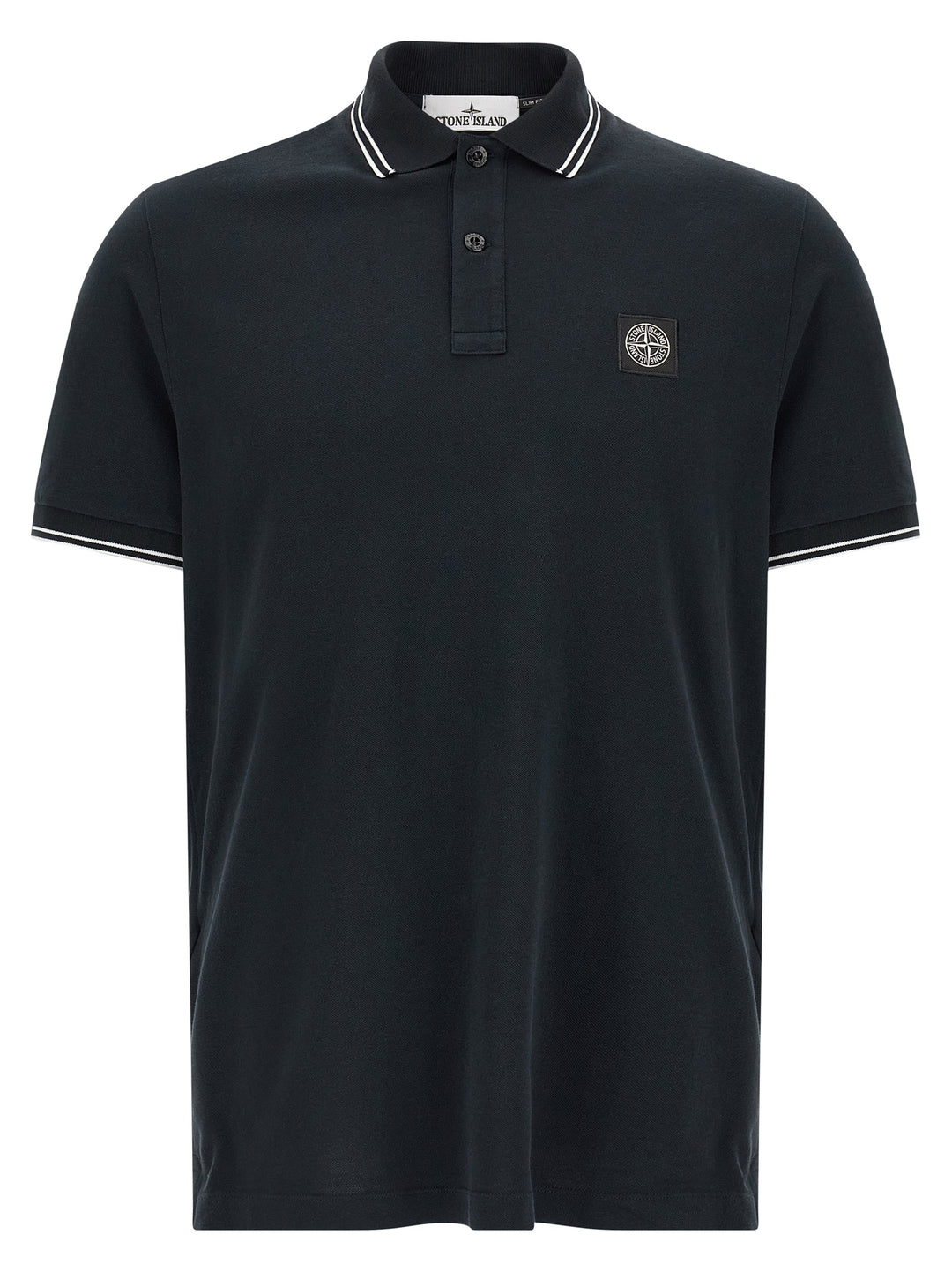Stone Island Blue Cotton Polo Shirt
