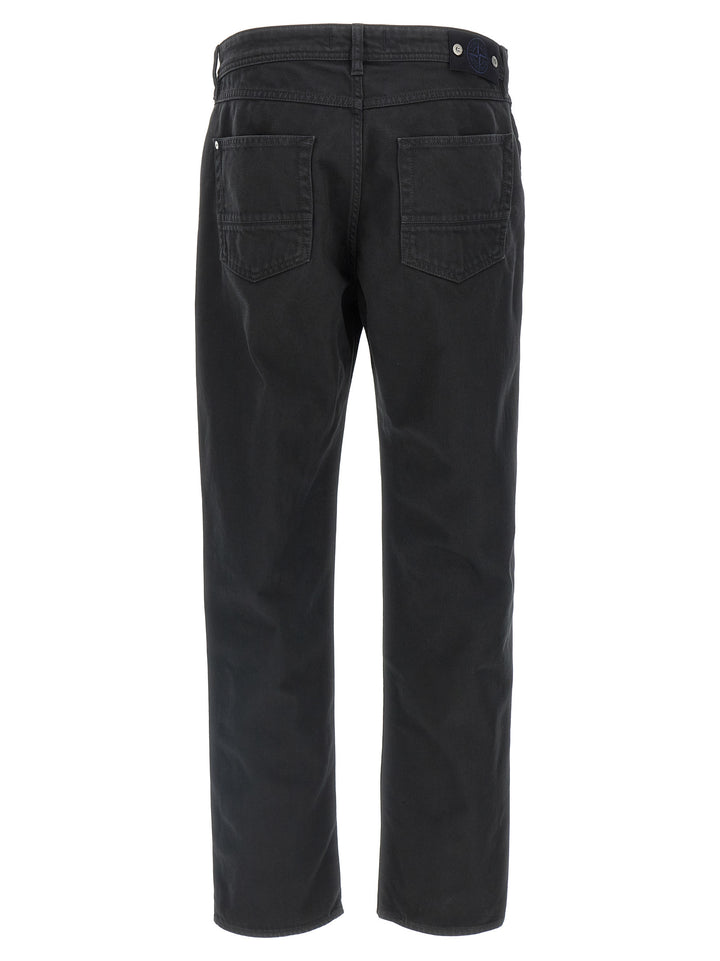 Stone Island Black Cotton Straight-Leg Jeans