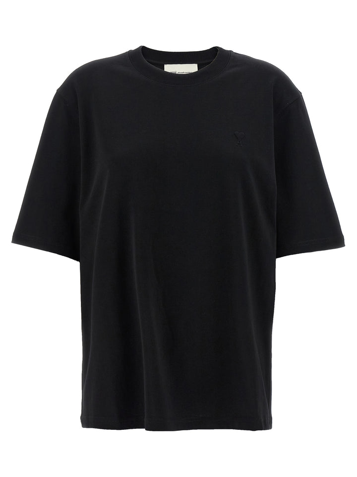 Ami Paris Black Cotton T-Shirt