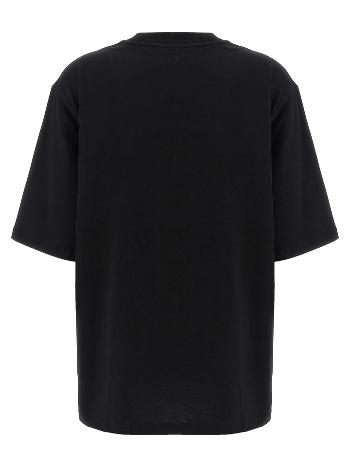Ami Paris Black Cotton T-Shirt