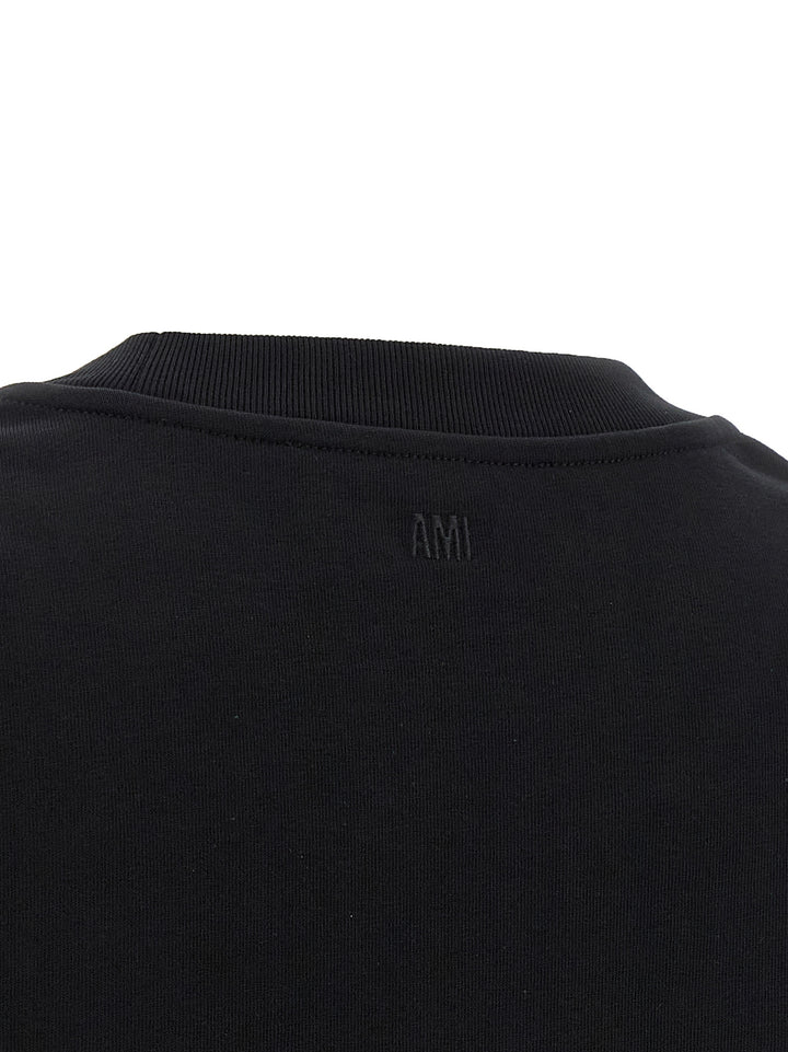 Ami Paris Black Cotton T-Shirt