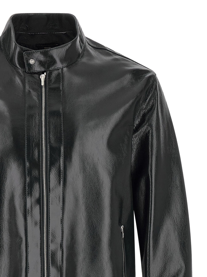 Fendi Blue Lamb Leather Leather Jacket