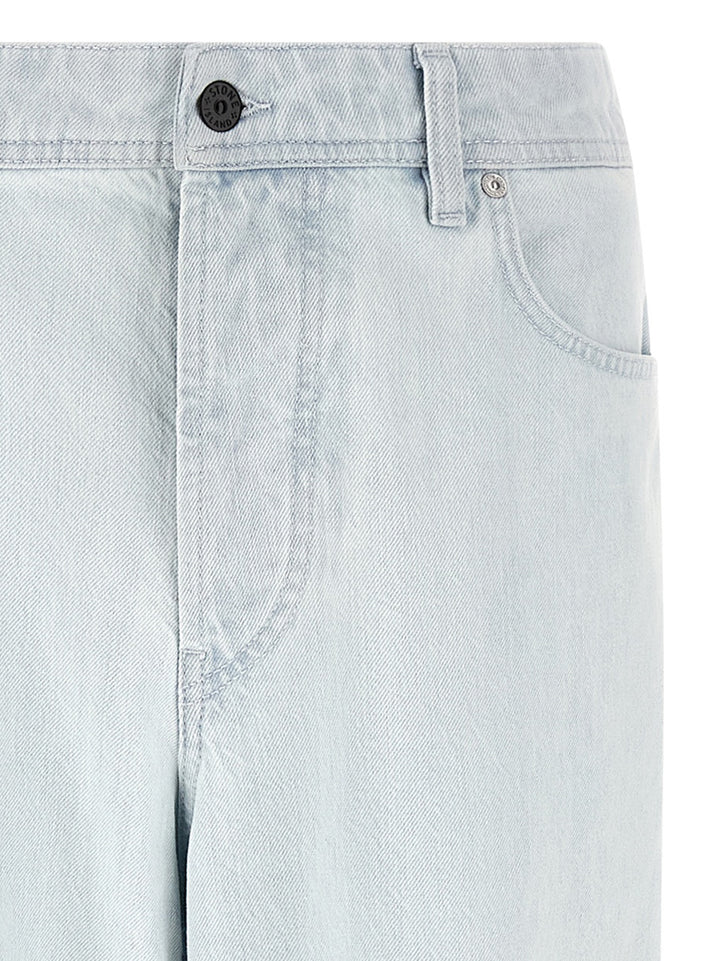Stone Island Blue Cotton Straight-Leg Jeans