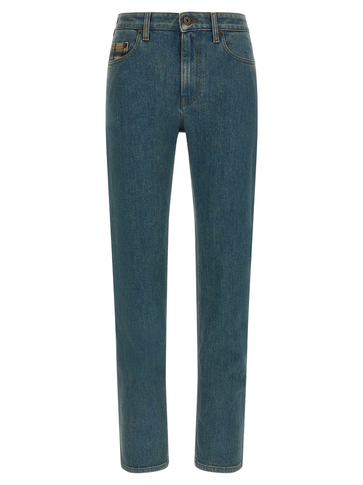 Burberry Blue Cotton Straight-Leg Jeans