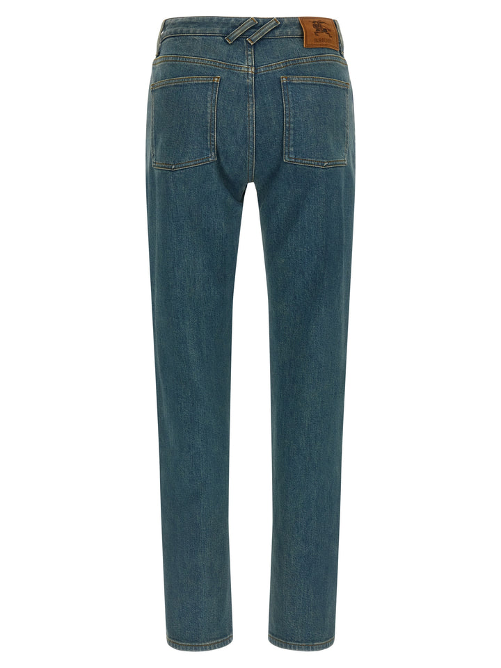 Burberry Blue Cotton Straight-Leg Jeans