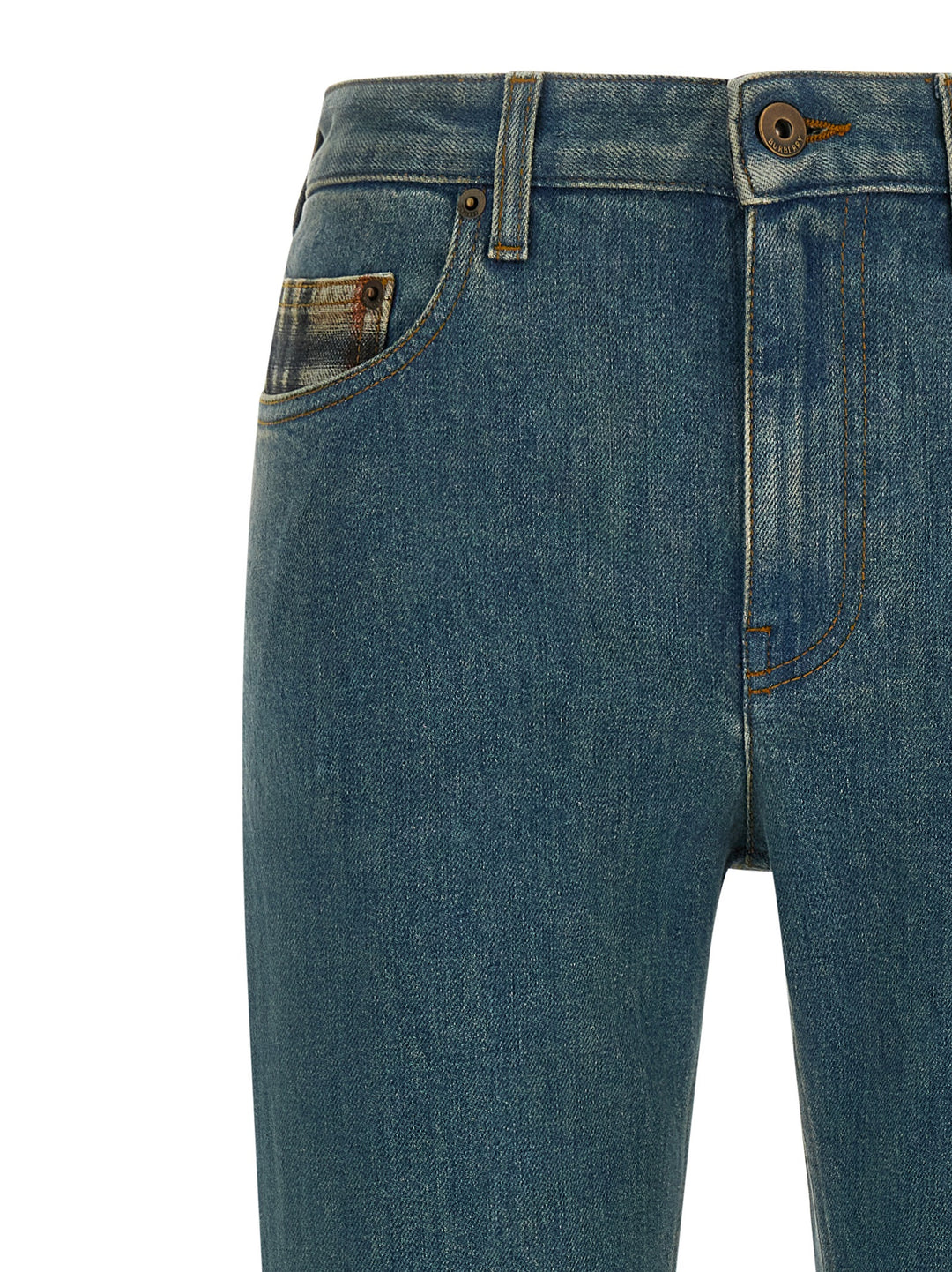 Burberry Blue Cotton Straight-Leg Jeans