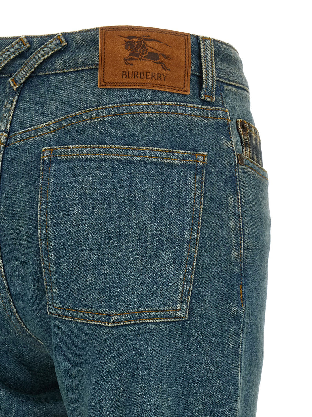 Burberry Blue Cotton Straight-Leg Jeans