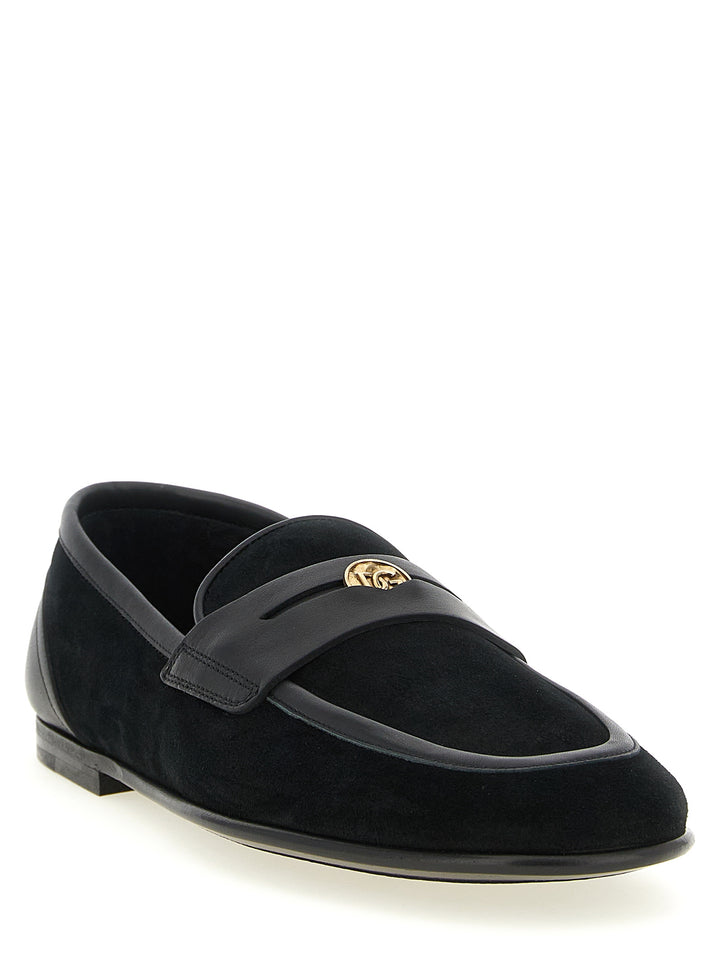 Dolce &amp; Gabbana Black Calfskin Slip-On Loafers