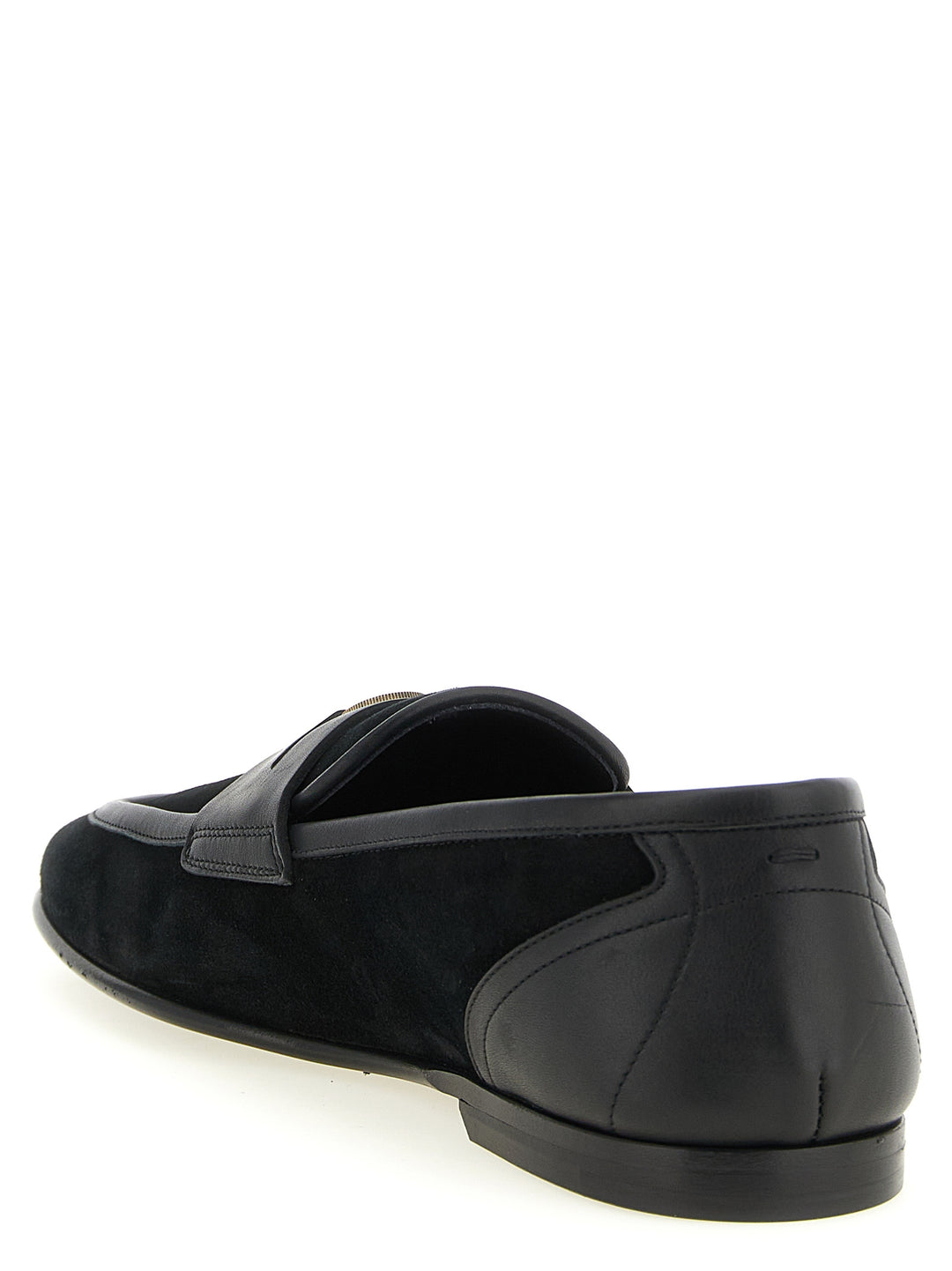 Dolce &amp; Gabbana Black Calfskin Slip-On Loafers