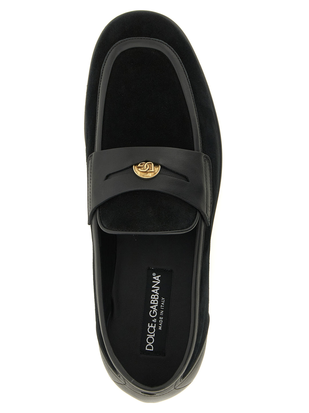 Dolce &amp; Gabbana Black Calfskin Slip-On Loafers