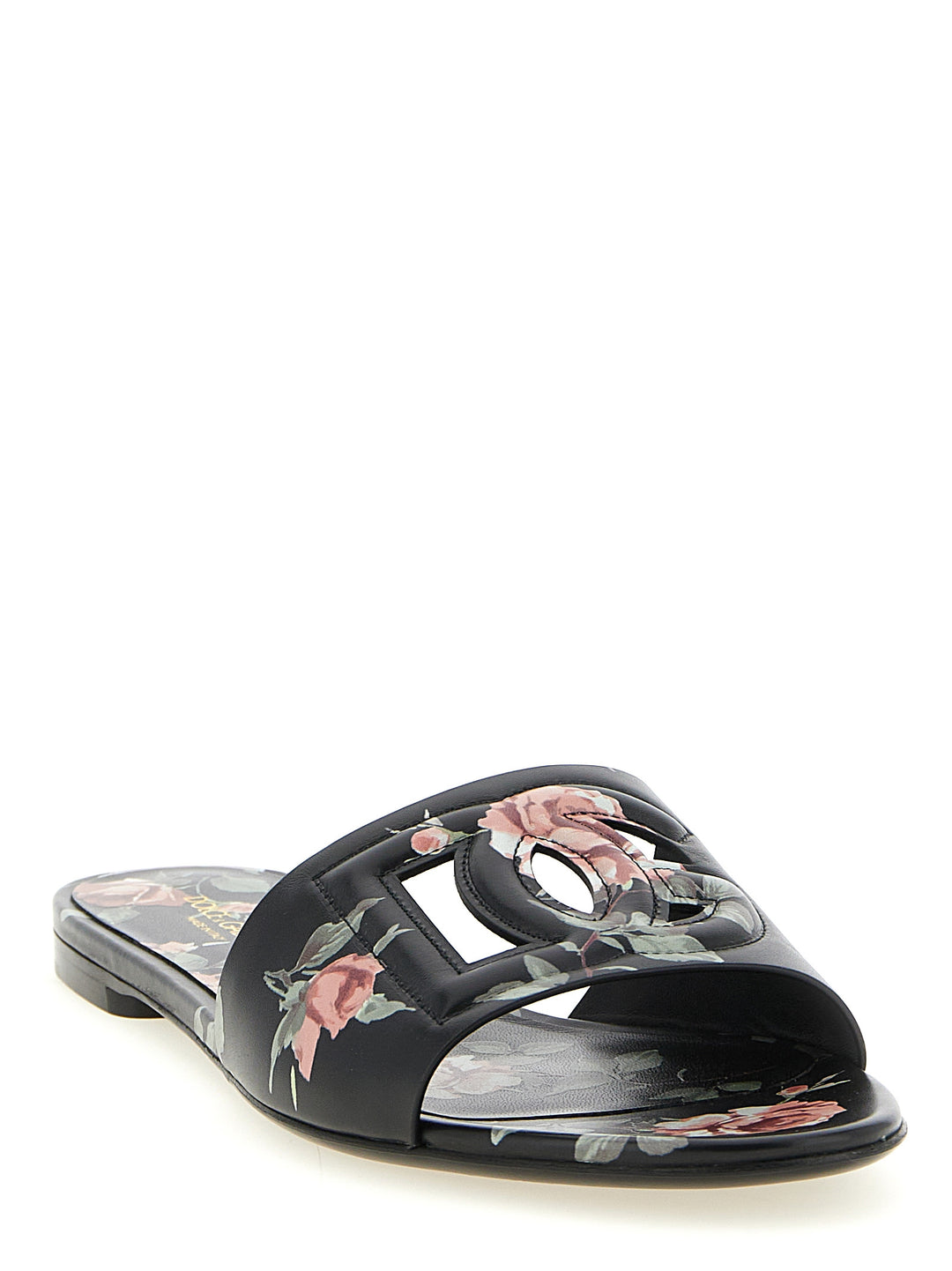 Dolce &amp; Gabbana Black Calfskin Slides