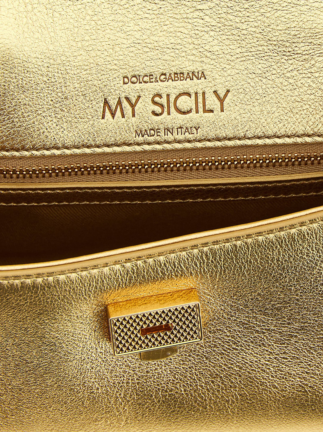 Dolce &amp; Gabbana Gold Calfskin Handbag