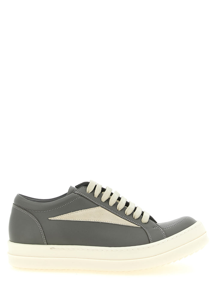 Rick Owens Gray Cowhide Low Top Sneakers