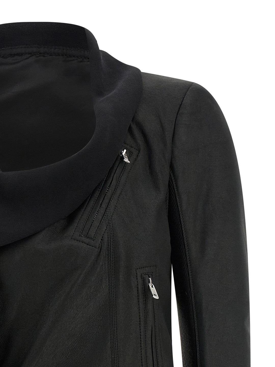 Rick Owens Black Lamb Leather Leather Jacket