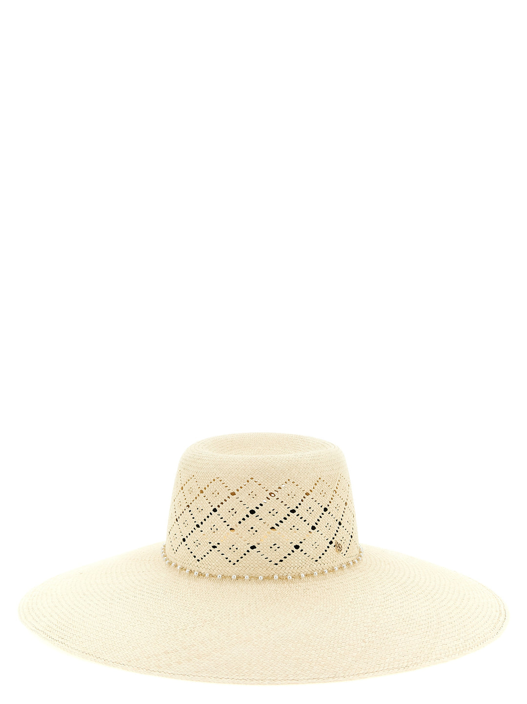 Maison Michel Beige Fabric Sunhat