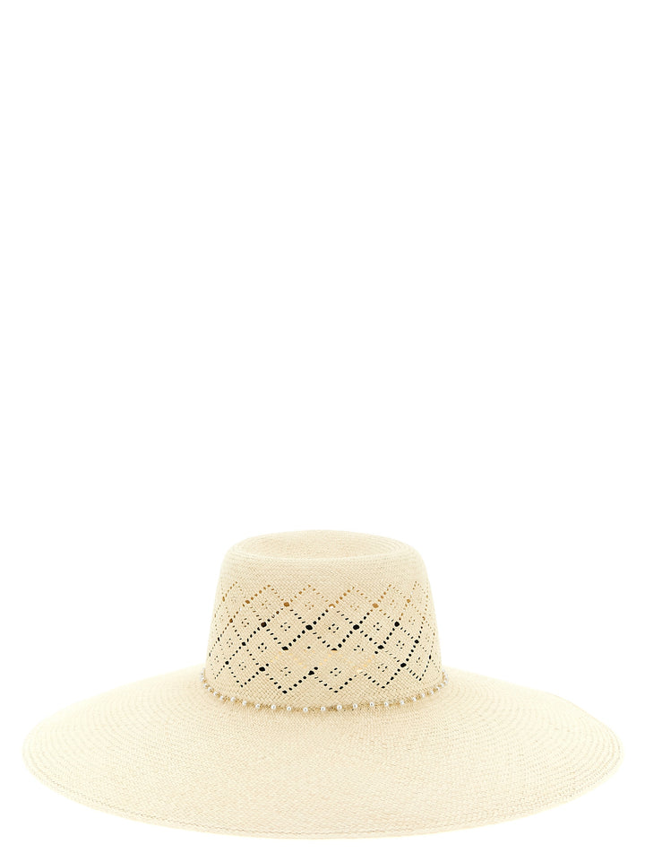 Maison Michel Beige Fabric Sunhat