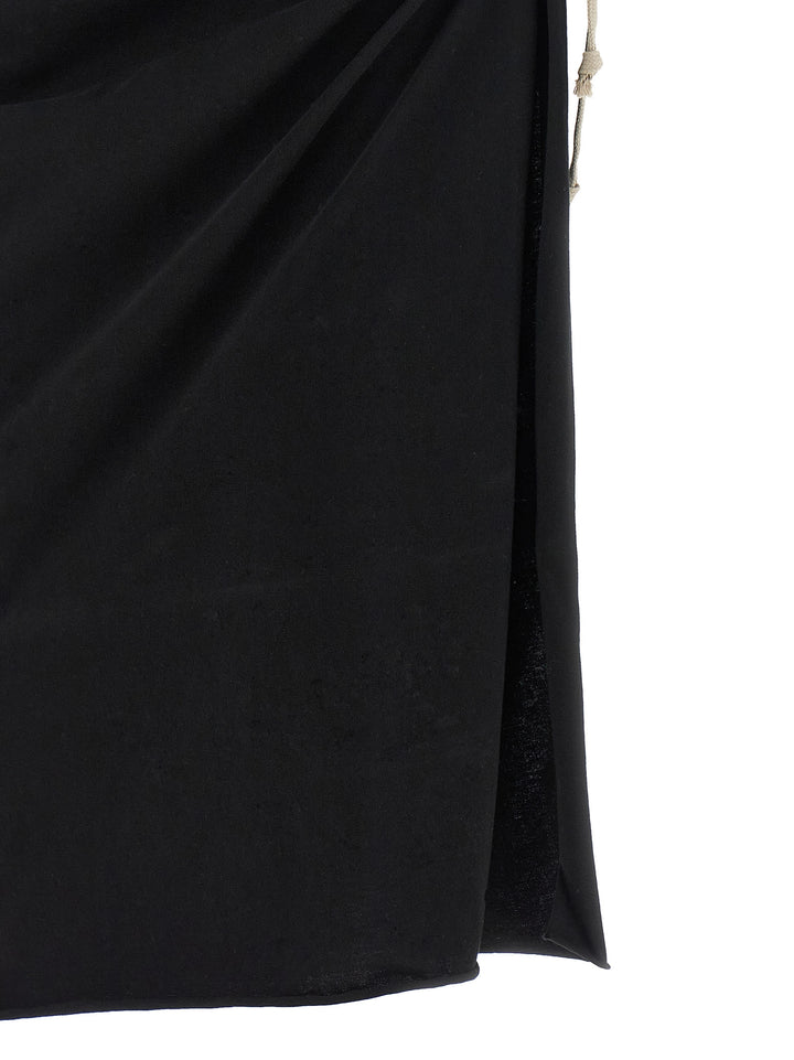 Rick Owens Black Cotton Midi Skirt