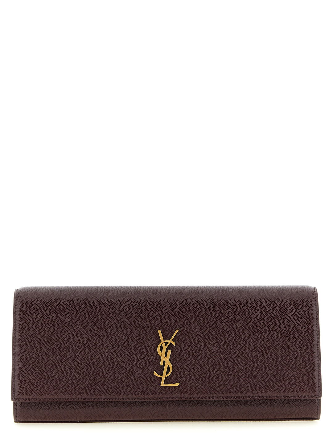 Saint Laurent Bordeaux Calfskin Clutch Bag