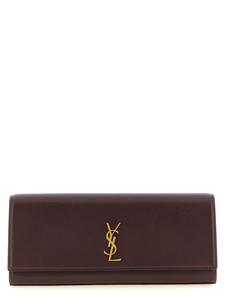 Saint Laurent Bordeaux Calfskin Clutch Bag