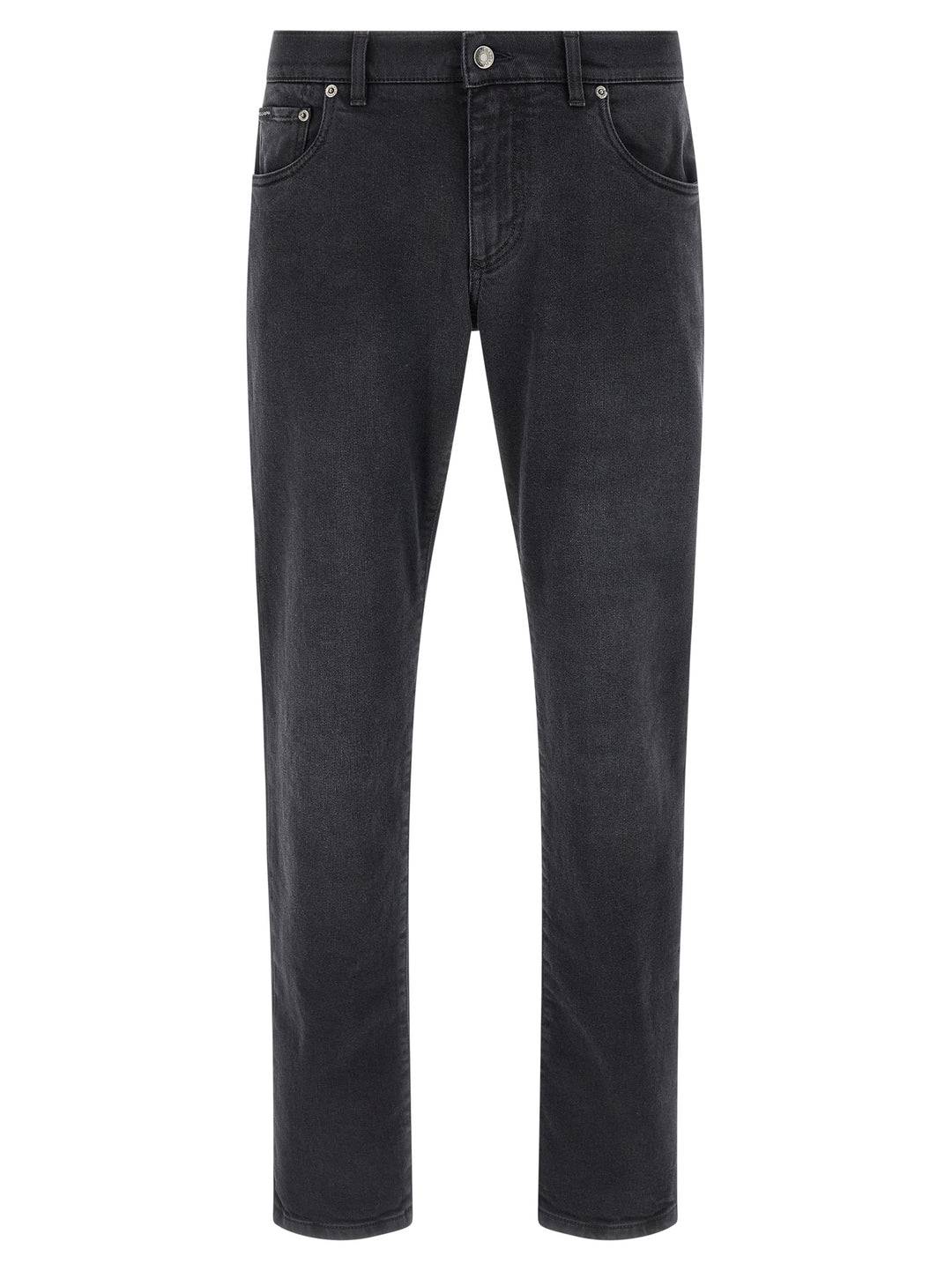 Dolce &amp; Gabbana Black Cotton Straight-Leg Jeans