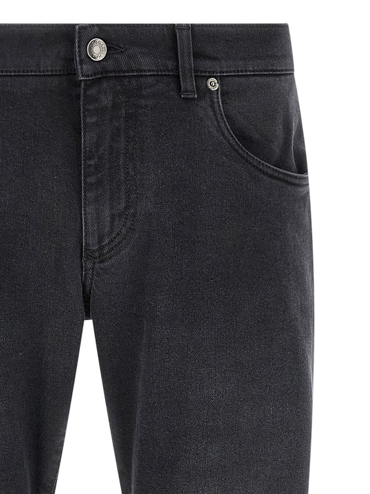 Dolce &amp; Gabbana Black Cotton Straight-Leg Jeans