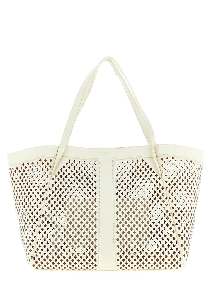 Twinset White Leather Tote Bag