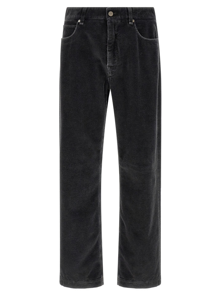 Fendi Gray Cotton Casual Pants