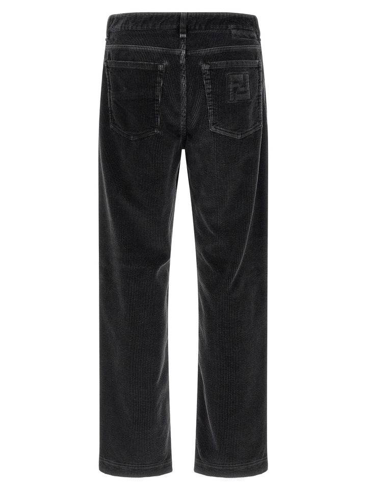 Fendi Gray Cotton Casual Pants
