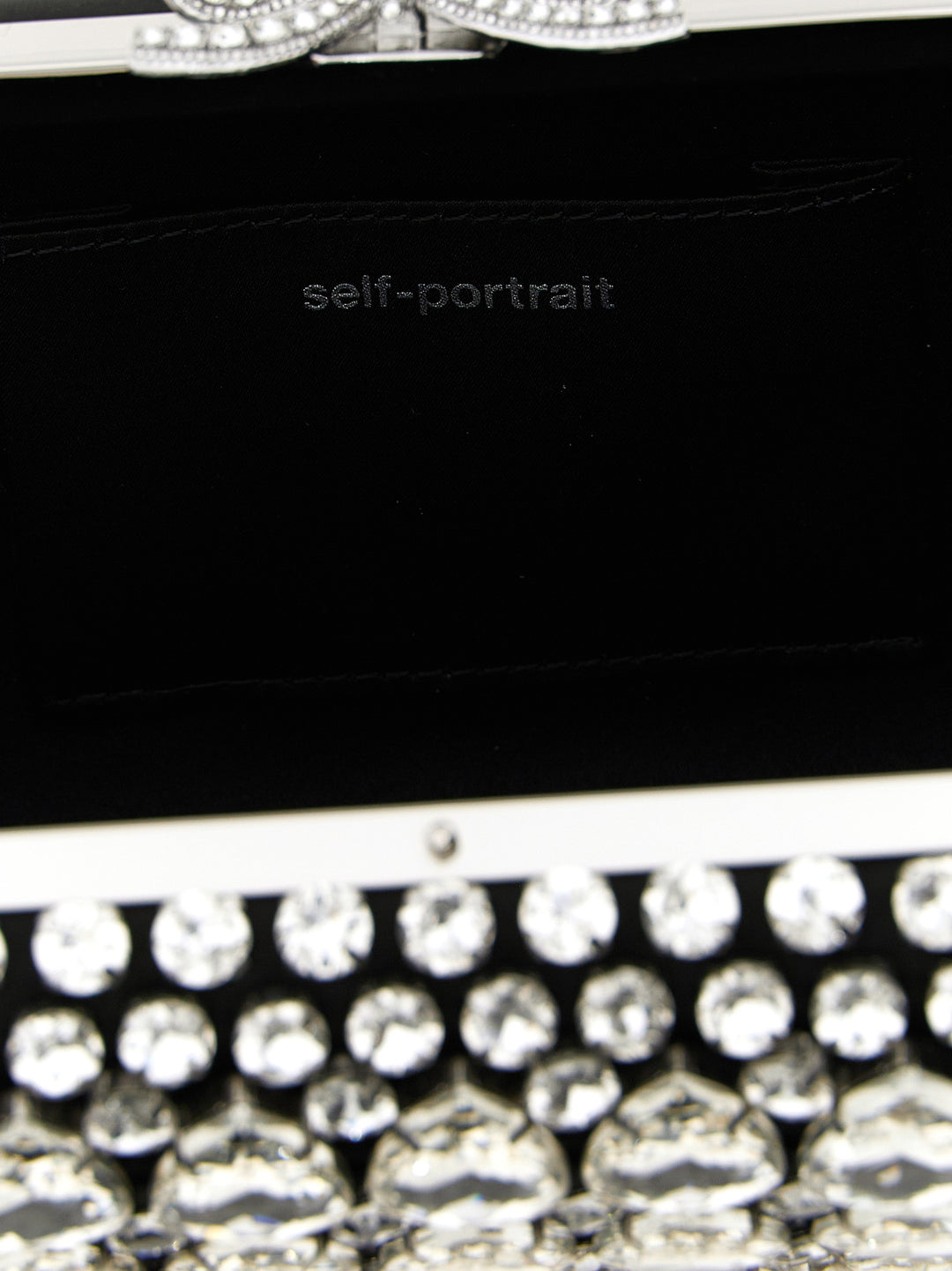 Self-Portrait Black Polyester Clutch Bag