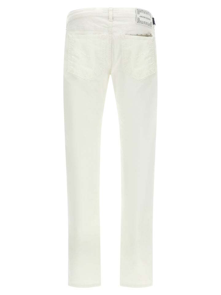 Jacob Cohen White Cotton Straight-Leg Jeans