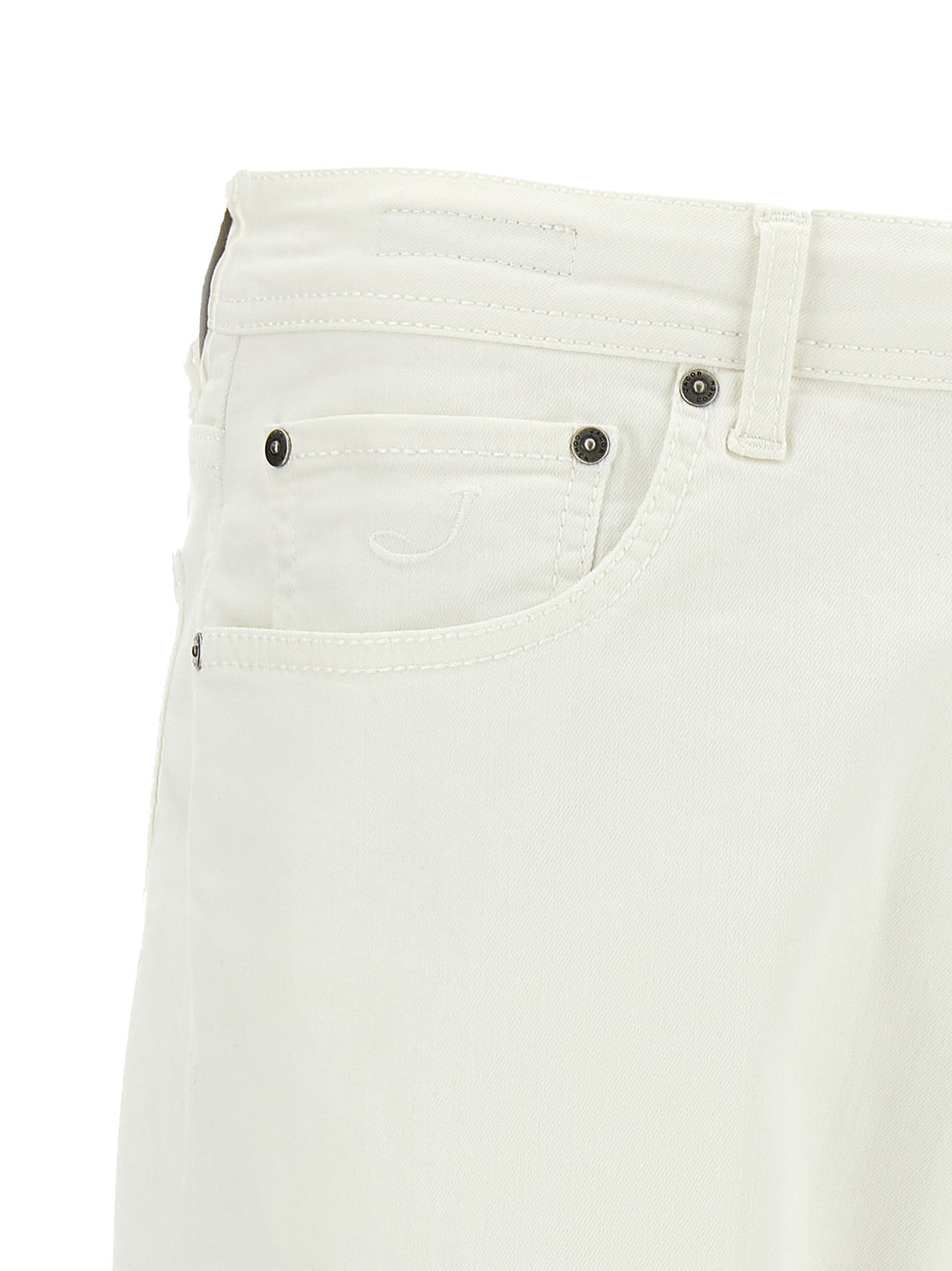 Jacob Cohen White Cotton Straight-Leg Jeans