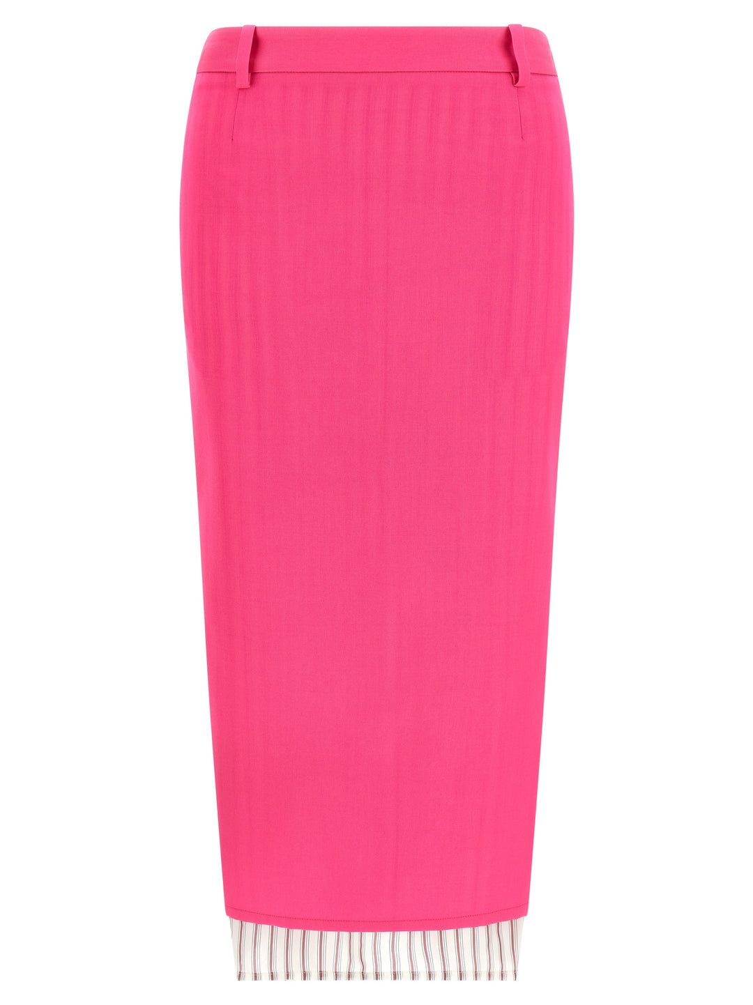 The Attico Fuchsia Virgin Wool Midi Skirt