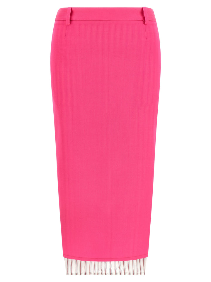 The Attico Fuchsia Virgin Wool Midi Skirt