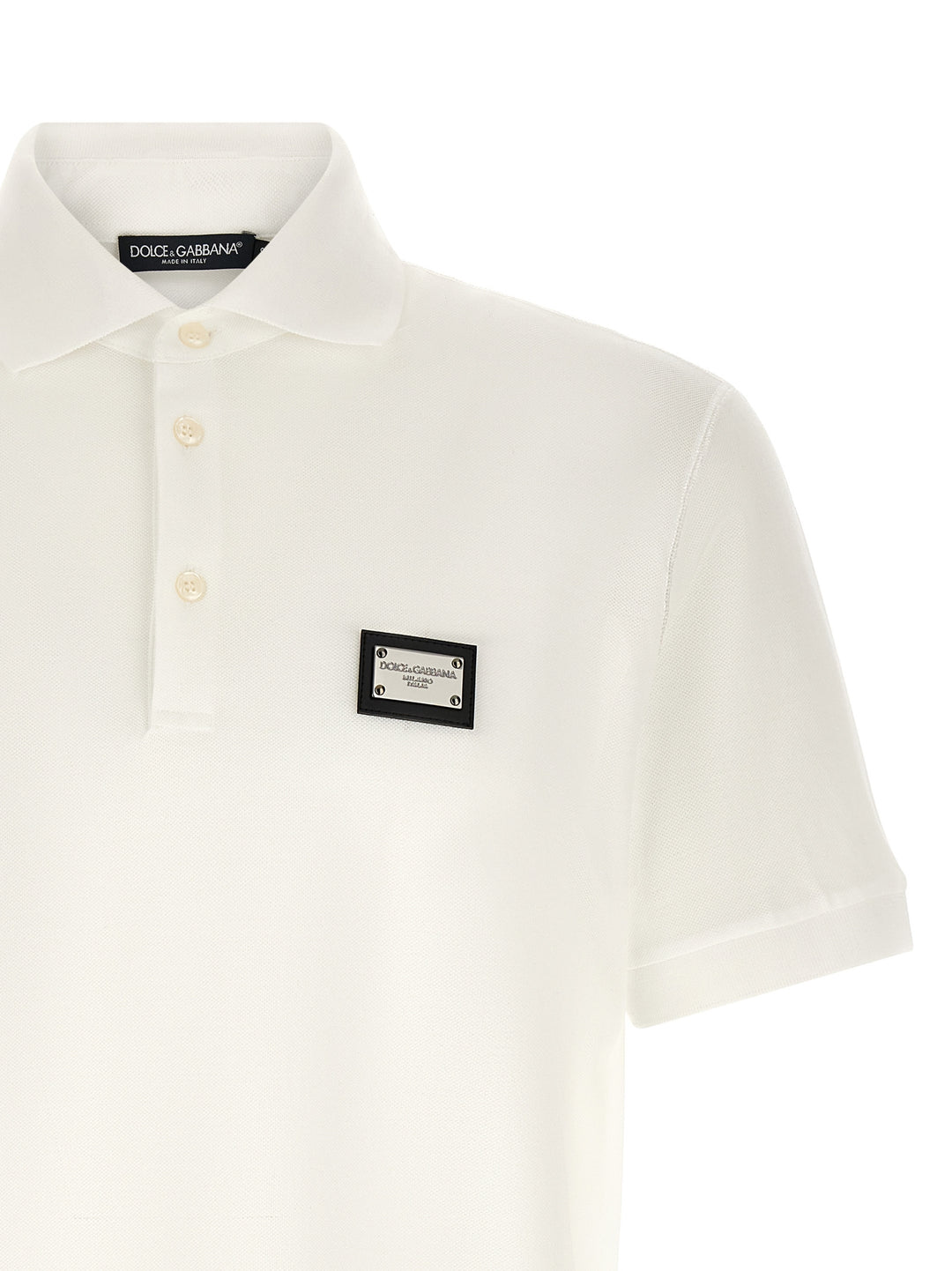 Dolce &amp; Gabbana White Cotton Polo Shirt