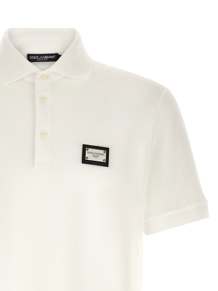 Dolce &amp; Gabbana White Cotton Polo Shirt