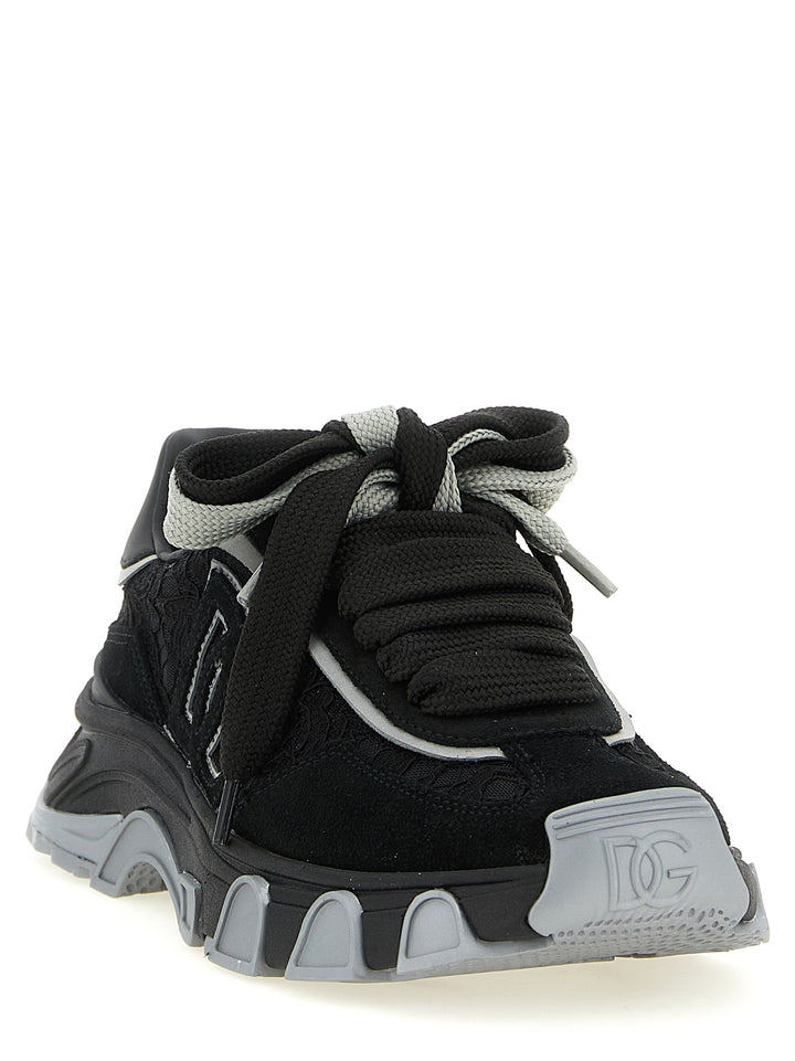 Dolce &amp; Gabbana Black Polyamide Athletic Sneakers